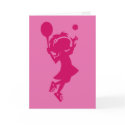 Tennis Girl Silhouette Birthday Card