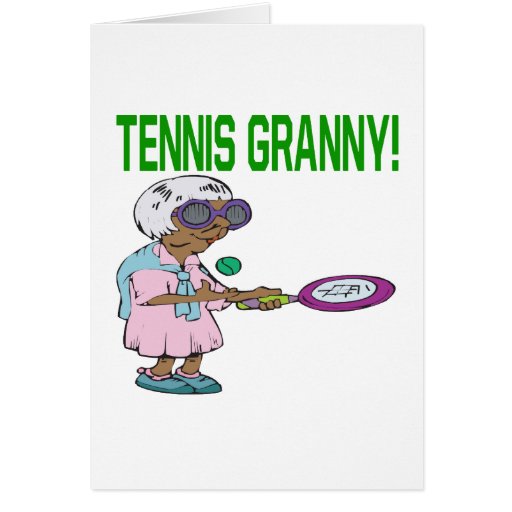 Tennis Granny Greeting Card Zazzle