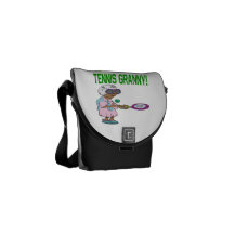 Tennis Granny.png Messenger Bags