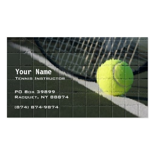 Tennis Instruction Business Card