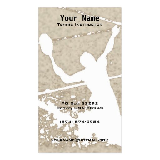 Tennis Instruction Business Card Template