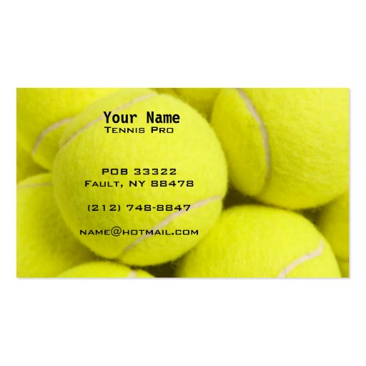 Tennis Instruction Business Cards (front side)