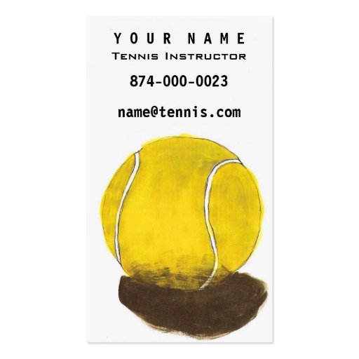 Tennis Instructor Business Card (front side)