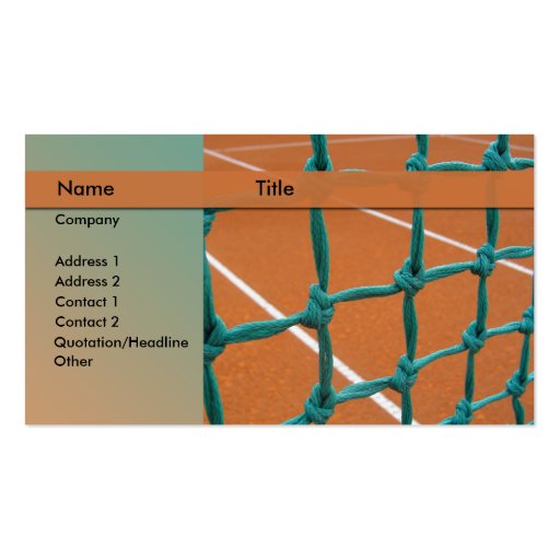 tennis instructor business card template