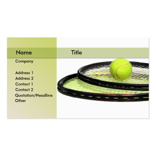 tennis instructor business cards