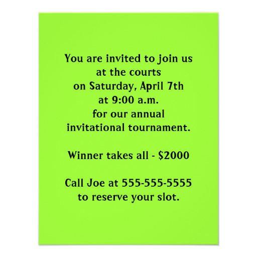 Tennis Invitations