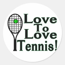 Tennis Love To Love Stickers