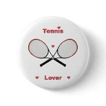 Tennis Lover Hearts Buttons