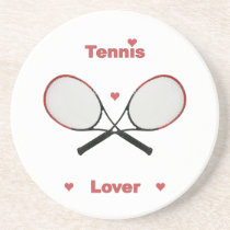 Tennis Lover Hearts Drink Coaster