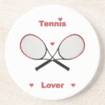 Tennis Lover Hearts Drink Coaster