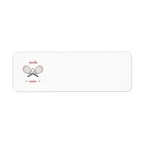 Tennis Lover Hearts Return Address Label