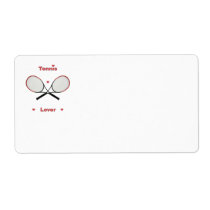 Tennis Lover Hearts Personalized Shipping Labels