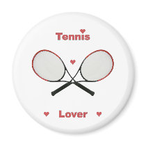 Tennis Lover Hearts Fridge Magnets
