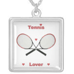 Tennis Lover Hearts Personalized Necklace