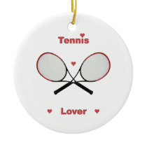 Tennis Lover Hearts Christmas Ornaments