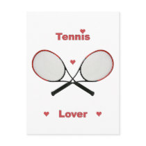Tennis Lover Hearts Post Cards