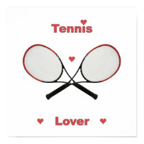 Tennis Lover Hearts Print