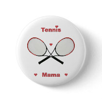 Tennis Mama Hearts Button