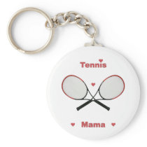 Tennis Mama Hearts Key Chain