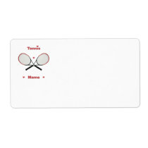 Tennis Mama Hearts Personalized Shipping Labels