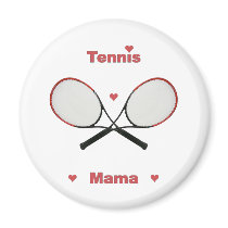 Tennis Mama Hearts Magnet