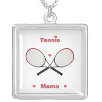 Tennis Mama Hearts Personalized Necklace