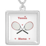 Tennis Mama Hearts Personalized Necklace