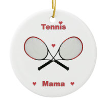 Tennis Mama Hearts Christmas Tree Ornaments