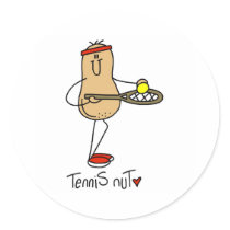 Tennis Nut Round Sticker