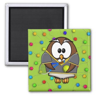 tennis-owl boy fridge magnets