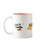 These cuties are having fun playing a game of tennis. How cute is that? Panda and lion are too cute. This is a great design for anyone who loves pandas, lions, tennis and anything cute.