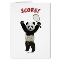 Tennis Panda Score Greeting Cards