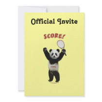 Tennis Panda Score Invitations