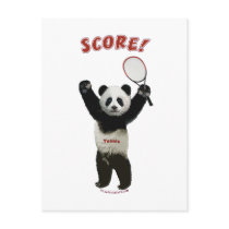 Tennis Panda Score Post Card