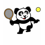 This adorable little panda loves to get out on the court and hits 

some balls. What a cutie! This is a great design for anyone who loves 

to play tennis, watch tennis or just loves cute pandas.