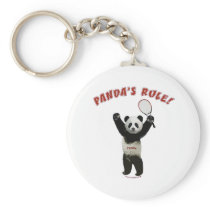 Tennis Panda's Rule Keychain