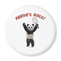 Tennis Panda's Rule Refrigerator Magnets