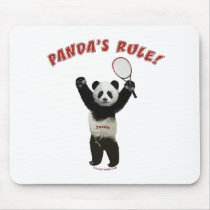 Tennis Panda's Rule Mouse Pads