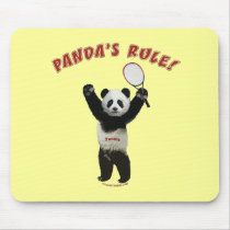 Tennis Panda's Rule Mouse Pad