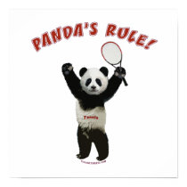 Tennis Panda's Rule Posters