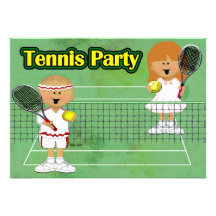 Tennis Party Custom Invitations