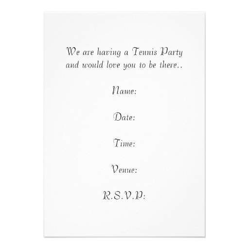 Tennis Party Invitation