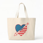 Tennis Patriot Heart Tote Bags