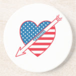 Tennis Patriot Heart Coaster