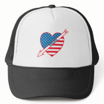 Tennis Patriot Heart Trucker Hat
