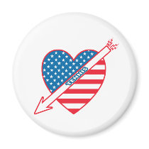 Tennis Patriot Heart Magnet