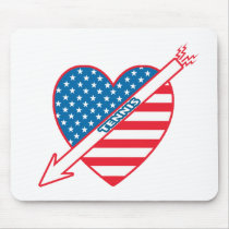 Tennis Patriot Heart Mouse Pad