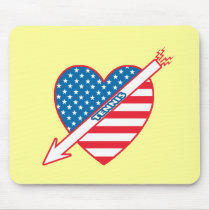 Tennis Patriot Heart Mouse Pads