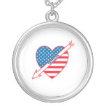 Tennis Patriot Heart Necklace