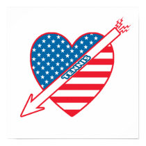 Tennis Patriot Heart Poster